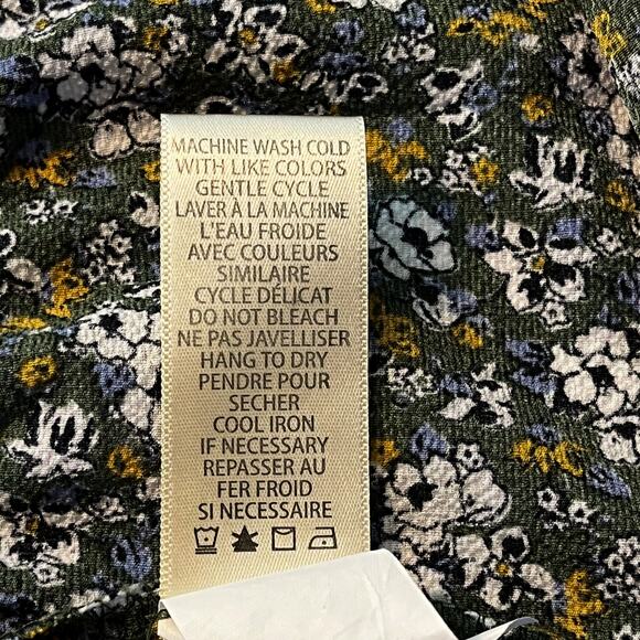 Max Studio Tiered Floral Long Sleeves Dress Sz‎ XS Relaxed Fit Green Multicolor - Picture 12 of 14